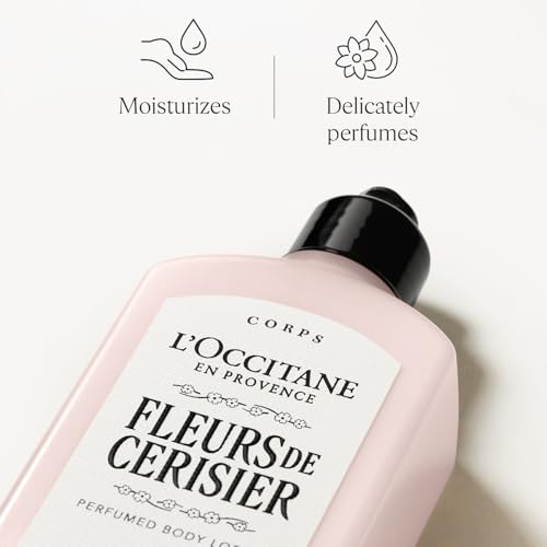 Image of L'Occitane Cherry Blossom Shimmering Lotion : Fruity and Floral Scent | Moisturizing | Softening | Enhance Glow | Vegan