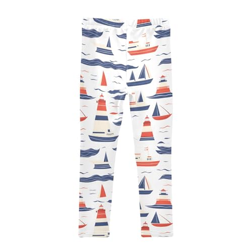 Sea Ships Lighthouses Girls Leggings Soft Stretch Workout Yoga Dance Pants for Kids Casual Tights2