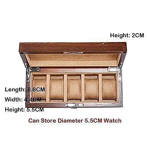Caja de madera para reloj automático y colección de joyas con exhibición de acabado 5