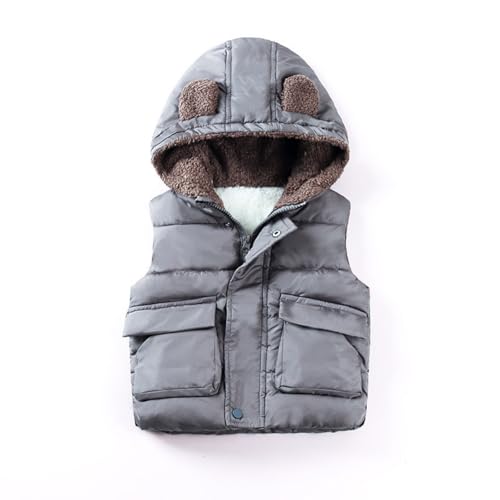 Toddler Boys Girls Hooded Puffer Vest Padded Warm Winter Jacket Sleeveless Bear Ear Zipper Up Coat with Pockets Fleece Jacket3