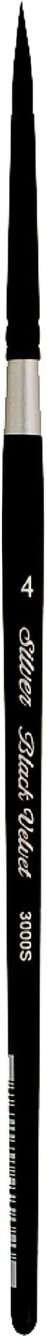 - Silver Brush 3000S-4 Black Velvet Short Handle Blend Squirrel and Risslon Brush, Round, Size 4