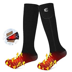 CRRXIN Heated Socks for Men Women Heated Electric Socks Rechargeable Battery 7.4V Foot Warmer Ski Socks for Outdoor Winter Sports