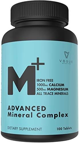 Chelated Multi Mineral Supplement with Zinc, Calcium & Magnesium for Immune Support - Trace Minerals Supplements for Women & Men - All Trace Complete Mineral Complex (100 Tablets)