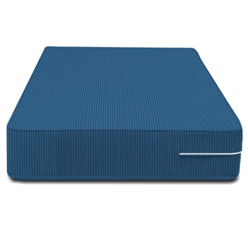 Image of HOMEKART Premium Cotton 220TC 78 x 72 x 8 King Size Double Bed Mattress Cover Protector with Zip /Chain|Provides All Around Protection - 1 pc Multicolor (Blue, 78 x 72 x 8)