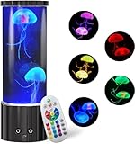 KIKILIVE Jellyfish Lamp, LED Jellyfish Tank Table Lamp with Remote Control,17 Color Changing Dimmable Aquarium Night Light for Home Decor & Christmas Birthday Gifts