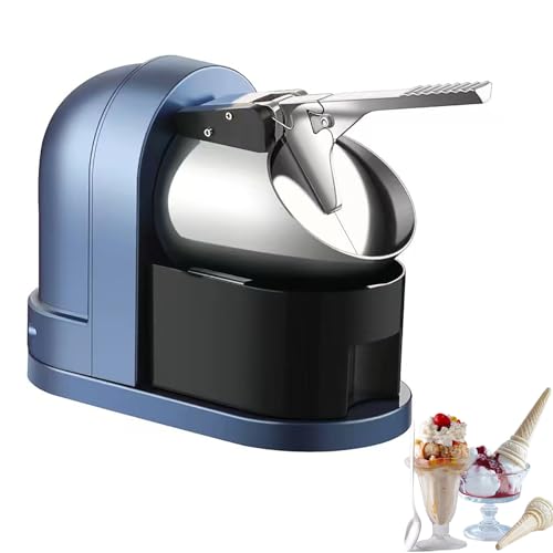 Máquina de hielo afeitado, máquina de cono de nieve de acero inoxidable de 250 W, afeitadora de hielo de acero inoxidable, 4 cuchillas, 30 segundos de hielo roto, bajo ruido, motor de núcleo de cobre