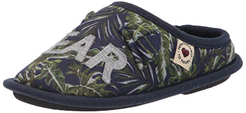 Dearfoams Remy Lil Bear Clog Slipper, Fern Print, US 13-14 Unisex Little Kid