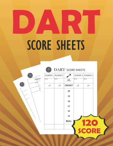 Dart Score Pad: Darts Scorekeeper, Dart Games Book, Dart Games Score Keeper, Dart Games for Adults & Kids, Dart Board Score Pad, Darts Match Score ... Scorer, Dart Player Gifts, Dart Essentials