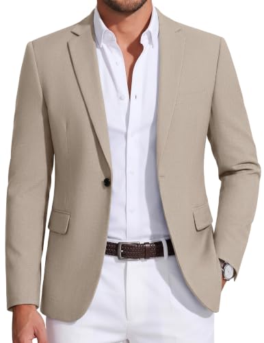 Image of COOFANDY Mens Sport Coat Casual Blazer One Button Business Suit Jacket