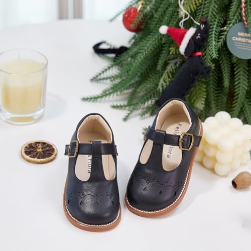 Image of Felix & Flora Toddler Girl Mary Jane Dress Shoes - School Oxford Flats for Girl Party Shoes.