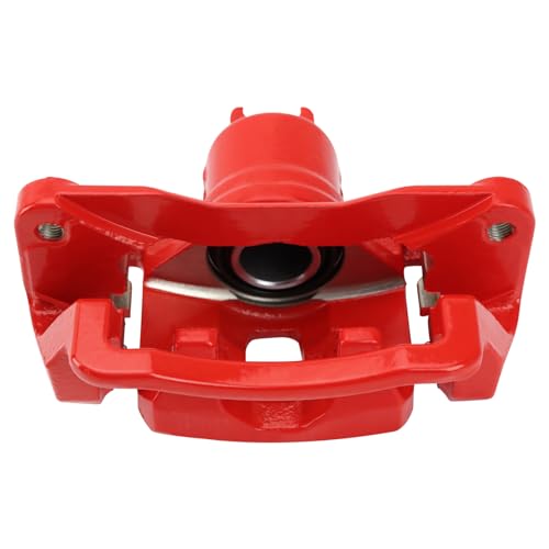 Image of TRQ Rear Right Brake Caliper w /Bracket Performance Red Passenger Side | For 2005-2006 Saab 9-2X 2004-2008 Subaru Forester 2004-2007 Impreza
