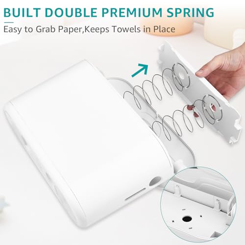Image of Pollock Paper Towel Holder Dispenser Countertop Commercial,White-M