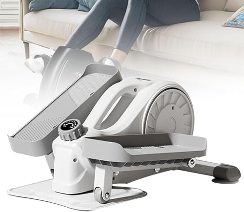 Elíptica para debajo del escritorio, ejercitador de pedales portátil con resistencia magnética de 16 niveles para piernas y cardio, ideal para personas mayores y terapia física