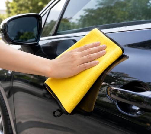 Image of BENAVJI Microfiber Cleaning Cloth Pack of 3 | 40x40 cm Ultra Soft Lint-Free Microfiber Towels | Multipurpose Cleaning Cloth for Car, Bike, Kitchen, Home, Super Absorbent, Reusable