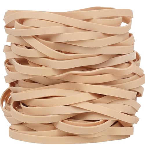 Foshine Rubber Bands 60Pcs size#69 Big Rubber Band 5.9inch/15cm Elastic Rubber Band Beige For Office Supplies File Folders Litter Box (5.9" x 0.24") image 5