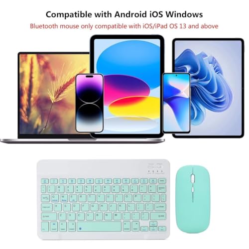 Image of KNB SELLING 1Pack, Wireless Bluetooth Keyboard and Mouse Combo, Multicolor Portable Small Slim Typewriter Compact Ergonomic Travel Wireless Keyboard Mouse for iPhone iPad Laptop Android etc.