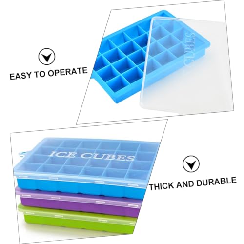 Molde de silicona para cubitos de hielo con tapa 3 pcs miniatura 4