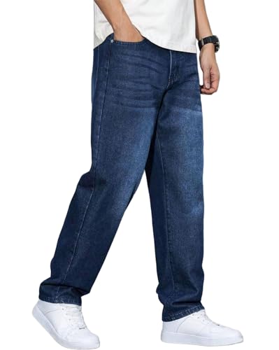 AUSK Men’s Baggy Fit Denim Jeans – Loose High‑Rise Stretchable Pants, 62% OFF