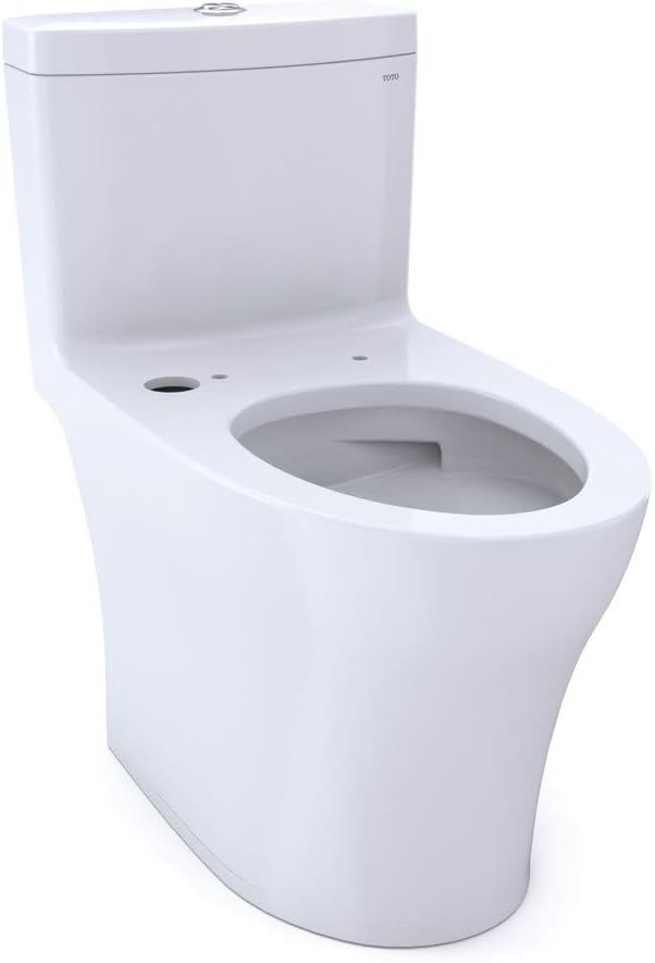 TOTO CST646CEMFGAT40#01 Aquia IV 1-Piece Elongated Dual Flush 1.28 & 0.8 GPF WASHLET+ & Auto Flush Ready Toilet w/CEFIONTECT (Cotton White)