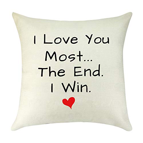 Wife Girlfriend Gifts Linen Throw Pillow Cover to My Wife Gift Pillowcase Valentine s Day Birthday Gift for Husband Wife Girlfriend Boyfriend Decorative Pillow Case Cushion Cover Sofa Couch 18 x 18 