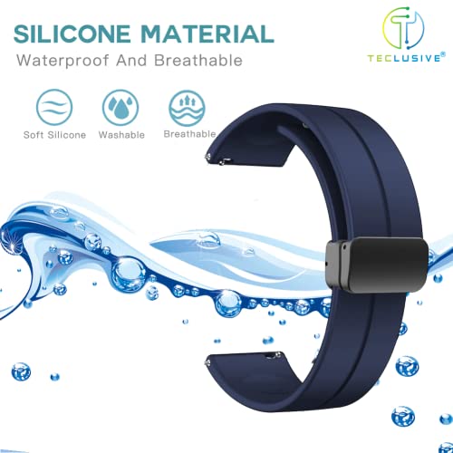 Image of T TECLUSIVE Premium Silicone Strap Band with Magnetic Lock 22mm Compatible for Galaxy Watch 3 45mm / Watch 46mm | S3 Frontier | Amazfit Stratos GTR | Fossil Gen 5 6 | Adjustable Silicon Band