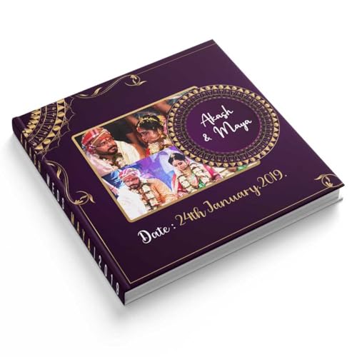 Image of PRESTO Personalized Photo Album | Custom Wedding & Memory Book | Romantic Gift for Couples | Hardcover with Print | 9.5 x 9 inch, 40 Pages