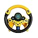JEJA Children's Steering Wheel Toys, Controlador de conducción portátil simulado con Sonido y música Divertidos, Regalo Educativo temprano para niños pequeños/niños, Amarillo con Base