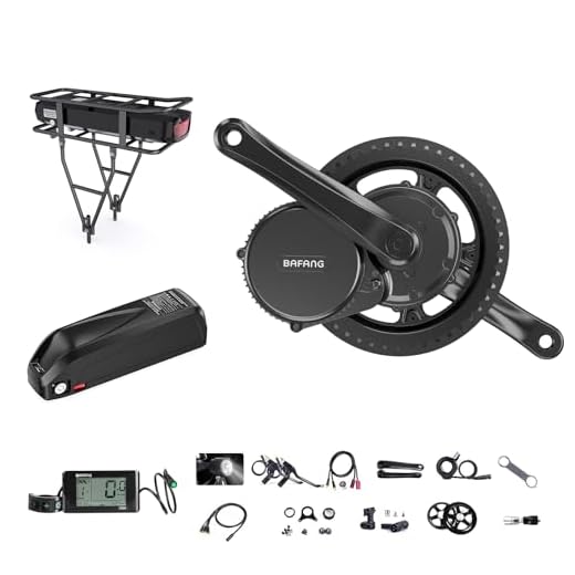 BAFANG BBS02B 48V 750W Ebike Motor with LCD Display 8fun Mid Drive Electric Bike Conversion Kit (C961 Display, Motor kit+52T Chainring)