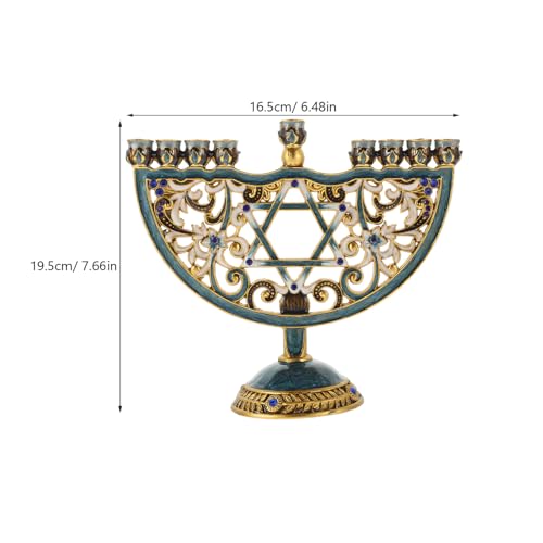 ABOOFAN 9-Branch Hanukkah Menorah, Tree of Life Israel Menorah Candle Holder Nine Branches Jerusalem Pillar Candle Stands Candlestick Table Centerpiece for Temple 20cm