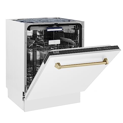 Zline Kitchen And Bath DWVZ-WM-24-CB Zline Autograph Edition 24 Inch 3Rd Rack Top Control Tall Tub Dishwasher In White Matte thumb #3