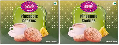 Image of Karachi Bakery Pineapple Flavour Cookies 400gm | Tea Time Snack | Delicous Snack | Vegetarian (Pack of 2)