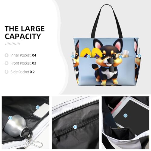 Card Love Fancy Puppy Large Capacity Waterproof Sandproof Multifunctional Beach Travel Camping Picnic Storage Bag3