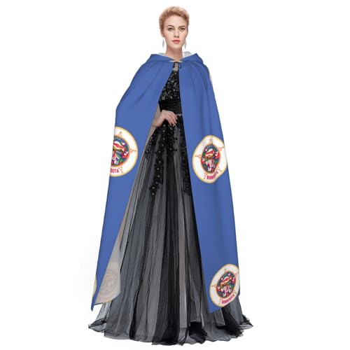 Cape à capuche Minnesota imprimé drapeau unisexe pour Halloween et cosplay - 4