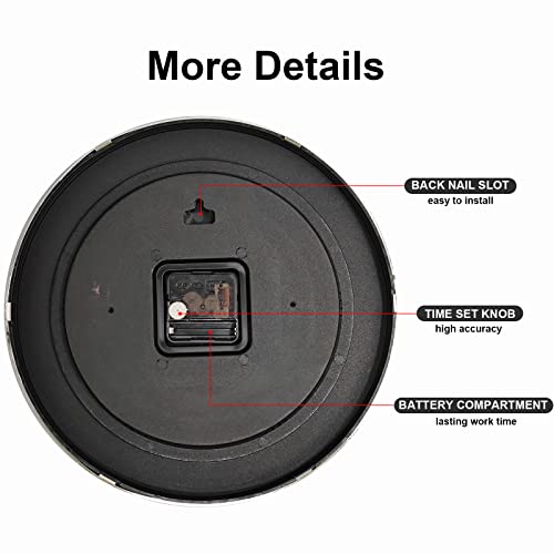 Andstar Modern Silent Round Wall Clock 12 Inch World Map Design Dattery Operated Home Decor Wall Clocks For Living Room Bedroom Kitchen(White) #TOP3