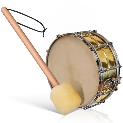 SUPVOX Bass Drum Mallet with Long Felt Head: 15-Inch Professional Marching Band & Symphony Beater Stick with Anti-Slip Wood Handle