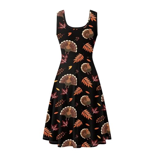 Image of Dreaweet Casual Sleeveless Dresses for Women Girls, Round Neck Tank Dresses with Pockets Summer Sundress Size XS-4XL