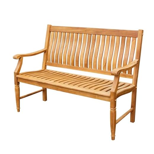 Elegant 4-Foot Teak Wood Garden Bench