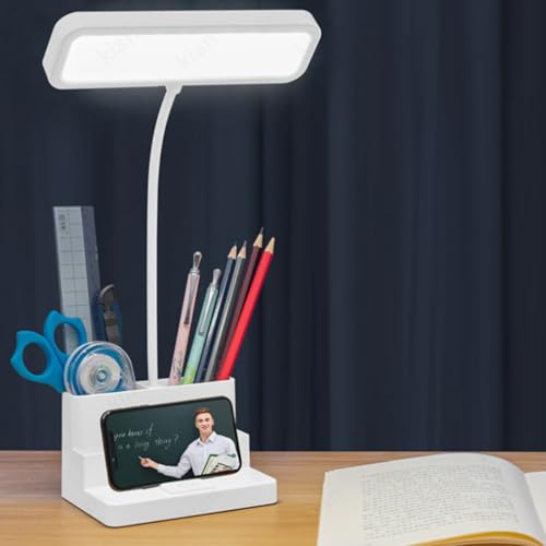 Image of Kian LED Desk Lamp with Pen & Phone Holder - USB Charging Study Lamp with Touch Sensor, Adjustable Brightness, Eye Protection & Foldable for Students, Reading & Office(Pack of 1) (Lamp 2)