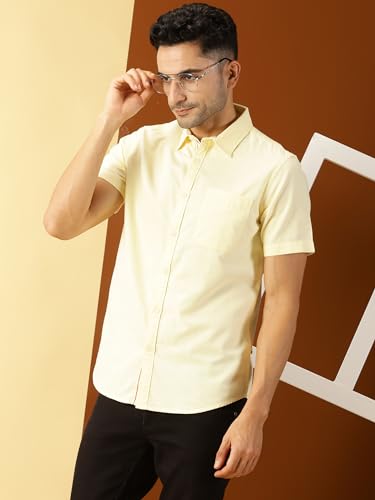 Image of Thomas Scott Men's Cotton Casual Shirt | Regular Fit | Soft & Breathable Fabric | Stylish Everyday Wear for Work, Travel & Outings