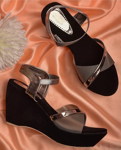 Image of Action Women's Suede Platform Sandals| Stiletto Heel| Open Toe with Ankle Strap