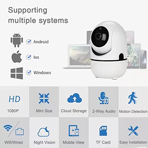Baba Eletronica para Bebê, Câmera de Segurança WiFi Monitoramento, IR Visão Noturna, Áudio Bidirecio