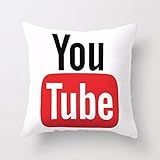 Buy Premium Quality Personalized Cushion Covers Printed With Youtube Logo Made In UK