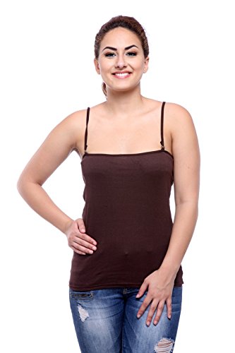Image of Teemoods Women's Cotton Spaghetti Strap Camisole Slip - Adjustable Straps, Slim Fit, Soft Innerwear Tank Top for Layering & Everyday Comfort