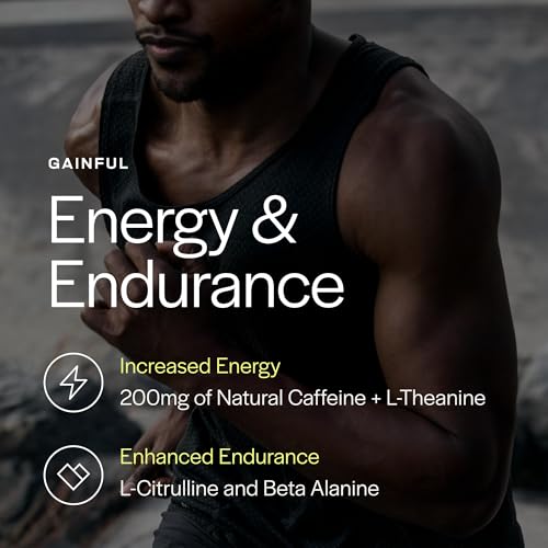 Image of Gainful High Intensity Pre Workout Powder with 200mg Caffeine, 5g Creatine, Watermelon Flavor, Supports Energy, Strength, Endurance, & Recovery with BCAAs, Beta Alanine, L-Citrulline, 20 Servings