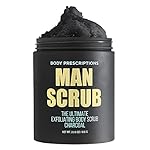 Body Prescriptions Men’s Exfoliating Body Scrub – Ultimate Skin Cleansing Wash in Jar with Twist-Top Lid, For All Skin Types, 21 Ounce (Pack of 1), Charcoal