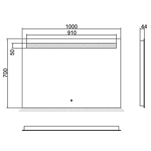 ELEGANT 1000 x 700 mm Heated Backlit LED Illuminated Bathroom Mirror with Light and Demister and Sensor / IP44 Rated