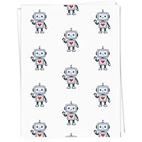 Azeeda A1 'Love Heart Robot' Gift Wrap/Wrapping Paper Sheet (GI00122438)