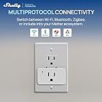 Shelly Smart Plug UL WiFi Bluetooth Zigbee Matter Outlet, US Gen4 White - Image 2