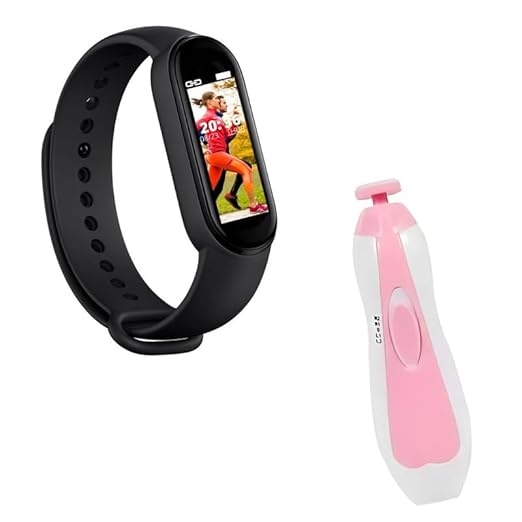 Drumstone Combo C1197 - M9 Smart Band Waterproof Activity Tracker for Ultimate Performance and Style with Electric Baby Nail Trimmer Safe and Easy Nail Filing for Your Little One