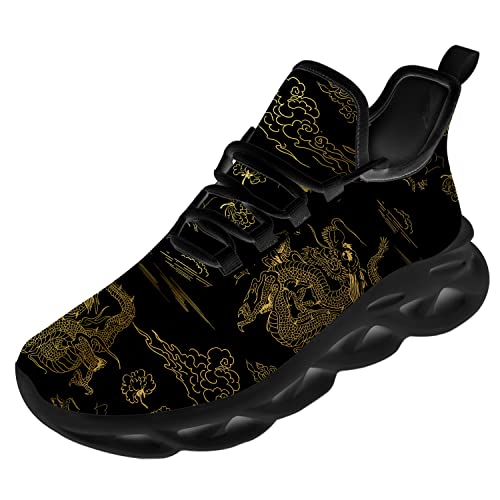Dragon Shoes for Men Women Running Comfortable Walking Tennis Sneakers Chinese Japanese Style Shoes Gifts for Boy Girl